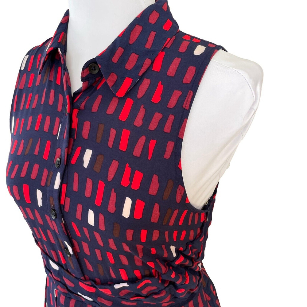 Anthropologie Navy Geometric Dress Small - Picture 2 of 14